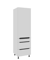 Szafki kuchenne - Słupek Capri 3 Szuflady Prawy 60X197 Cm Mdf Folia Biały Mat Modern - miniaturka - grafika 1