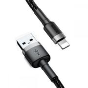 Kable USB - Baseus Kabel USB Kevlar USB Lightning iPhone 2.4A 1m Czarny - miniaturka - grafika 1