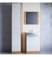 Meble łazienkowe - Łazienka NICO LONG dąb artisan / biały laminat - miniaturka - grafika 1