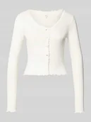 Bluzki damskie - Bluzka z długim rękawem o kroju slim fit z mieszanki bawełny model 'LAILA' - miniaturka - grafika 1