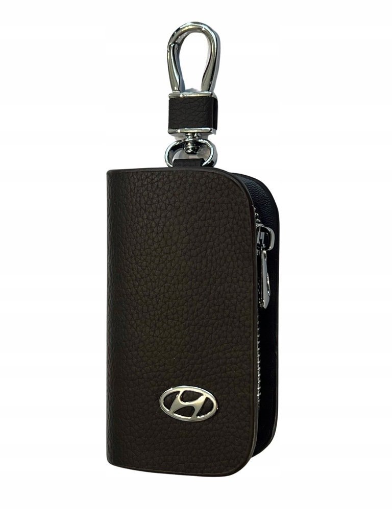 SKÓRZANE ETUI na klucze HYUNDAI logo KLUCZYK brelok ELEGANCKI brąz
