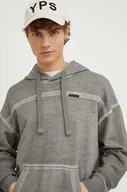 Bluzy męskie - G-Star Raw bluza bawełniana męska kolor szary z kapturem gładka - miniaturka - grafika 1