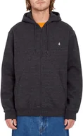 Bluzy męskie - bluza męska VOLCOM SINGLE STONE ZIP HOODIE Heather Black - miniaturka - grafika 1