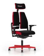 Fotele gamingowe - Czarny fotel gamingowy Xilium G Red Edition materiałowy - miniaturka - grafika 1