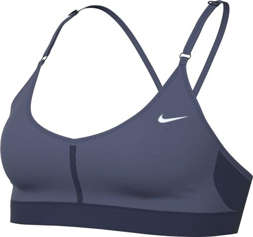 Nike Damski biustonosz Df Indy z dekoltem w serek, dyfuzed Blue/Midnight Navy/Wh, XXL, Dyfuzor Blue/Midnight Navy/Wh, XXL