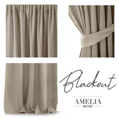Zasłony - Zasłona AMELIA HOME PLEAT, beżowa, 140x270 cm - miniaturka - grafika 1