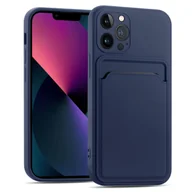 Etui i futerały do telefonów - Etui na telefon komórkowy Apple iPhone 13 Pro Silikonowe etui ochronne z otworem na kartę Slim Cover, niebieskie - miniaturka - grafika 1