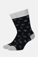 Skarpetki męskie - Skarpety Świąteczne Granatowo-Szare W Śnieżynki - miniaturka - grafika 1