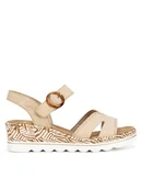 Sandały damskie - Rieker Sandały 67173-60 Beżowy - miniaturka - grafika 1