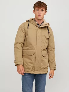 Kurtki męskie - Jack & Jones Parka "Eclip" w kolorze beżowym - grafika 1