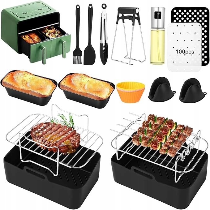 ZESTAW AKCESORIÓW DO AIRFRYER NINJA FOODI AF400 FOREMKI UCHWYTY RUSZTA