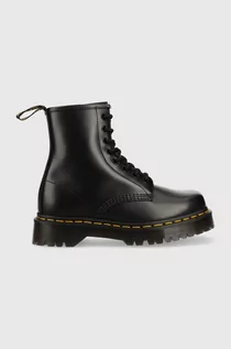 Botki damskie - Dr. Martens workery skórzane 1460 Bex Squared kolor czarny na płaskim obcasie DM27886001-Black - grafika 1