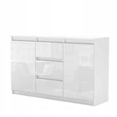 Komody - Duza Komoda z szufladami Bialy Polysk Szafka Aga 120CM do Salonu - miniaturka - grafika 1