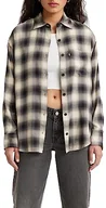 Koszulki i topy damskie - Levi's NOLA damska koszulka oversized, James Plaid Blackened Pearl, XS - miniaturka - grafika 1
