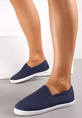 Trampki damskie - Granatowe Materiałowe Tenisówki na Elastycznej Podeszwie Aishani - Renee - miniaturka - grafika 1