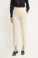 Spodnie damskie - Calvin Klein spodnie damskie kolor beżowy proste high waist K20K206885 - miniaturka - grafika 1