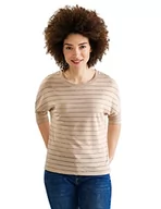 Koszulki i topy damskie - Street One Damska koszulka z rękawem 3/4, Lekki gładki piasek, 42 - miniaturka - grafika 1