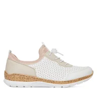 Sneakersy damskie - Sneakersy Rieker N4286-80 Biały - miniaturka - grafika 1