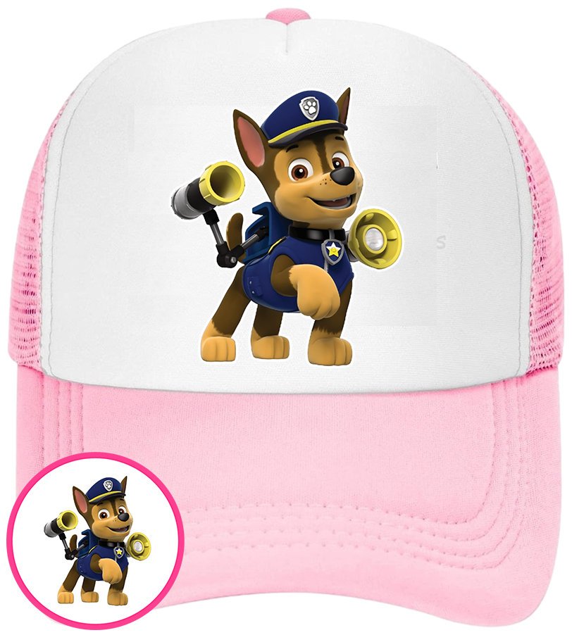 CZAPKA Z DASZKIEM PSI PATROL DLA DZIECI SIATKA RÓŻOWA BEJSBOLÓWKA