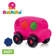 Sortery dla dzieci - Rubbabu Rubbabu Autobus sorter z 6 klockami sensoryczny różowy - miniaturka - grafika 1