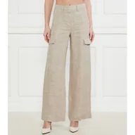 Spodnie damskie - Marella Lniane spodnie GELADA flare fit - miniaturka - grafika 1