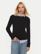 Swetry damskie - Tommy Hilfiger Sweter WW0WW44161 Czarny Regular Fit - miniaturka - grafika 1