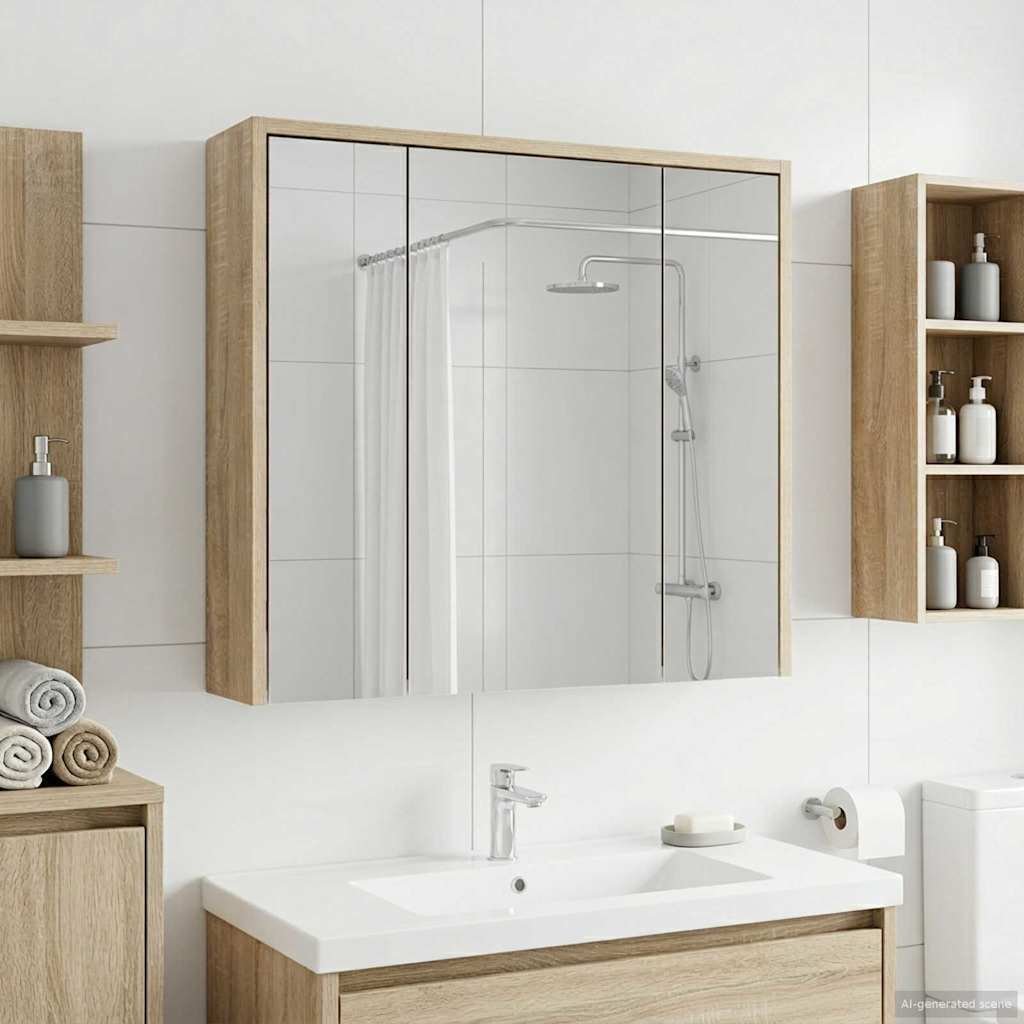 vidaXL vidaXL Szafka z lustrem do łazienki Dąb Sonoma 63,5 x 16 x 62,5 cm