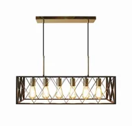 Lampy sufitowe - Auhilon Frame lampa wisząca 6-punktowa czarna/złota P2016-6L P2016-6L - miniaturka - grafika 1