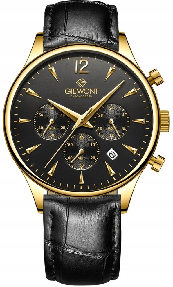 Zegarek Giewont Zegarek Męski Chronograph Sapphire Czarno Złoty GW6310-A4