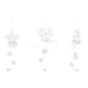 Zawieszka biała choinka / gwiazdka - Ozdoby bożonarodzeniowe - miniaturka - grafika 1