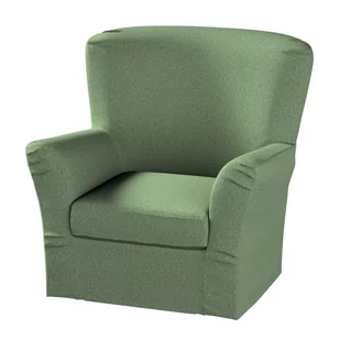 Pokrowiec na fotel Tomelilla wysoki z zakładkami, Amsterdam, zielony melanż, 78x60x88 cm - Pokrowce na meble - miniaturka - grafika 1