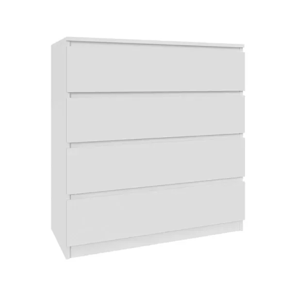 Komoda BIAŁA 90 CM 4 Szuflady Do salonu Sypialni Pokoju POJEMNA Szafka