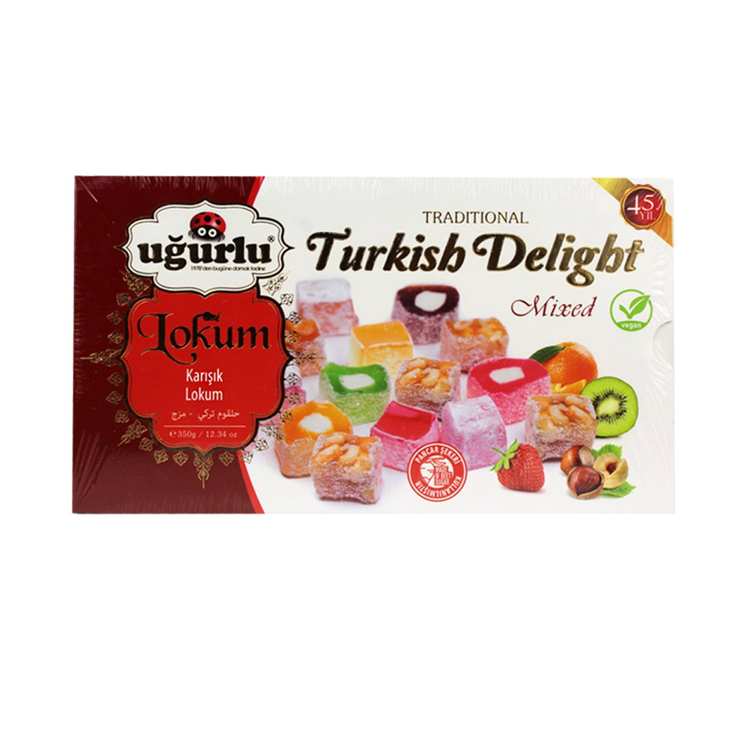 Lokum Owocowe Mix z Orzechami Laskowymi Turkish Delight 350g Ugurlu