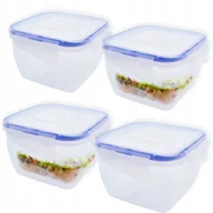 Pojemniki kuchenne - 4x PLASTIKOWY POJEMNIK NA ŻYWNOŚĆ Z POKRYWĄ SZCZELNY 0,9 L 900 ml Na Święta - miniaturka - grafika 1