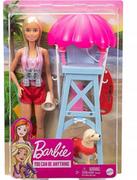 Lalki dla dziewczynek - Lalka Barbie Ratowniczka z pieskiem Mattel - miniaturka - grafika 1