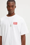 Koszulki męskie - Diesel t-shirt bawełniany T-BOXT-LAB męski kolor biały z aplikacją A14947.0NIAR - miniaturka - grafika 1
