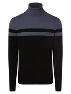 Swetry męskie - Finshley & Harding - Sweter męski, czarny|niebieski - miniaturka - grafika 1