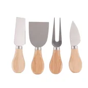 Noże kuchenne - Nóż do sera komplet 4 sztuki srebrny - miniaturka - grafika 1