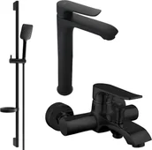 Zestawy baterii łazienkowych - Mexen Pecos DS62 zestaw wannowy, czarny - 72713DS62-70 - miniaturka - grafika 1