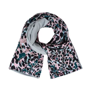 Szal damski, bawełniany, dwustronny różowo-szara pantera - Apaszki i szaliki damskie - miniaturka - grafika 1