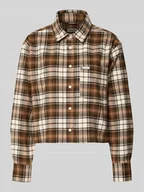 Koszule damskie - Bluzka koszulowa o kroju regular fit z naszywką z logo model ‘Boxy’ - miniaturka - grafika 1