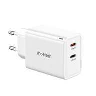 Ładowarki do telefonów - Ładowarka sieciowa GaN 2x USB-C PD 65W biała - miniaturka - grafika 1