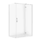 Kabiny prysznicowe - Kabina prysznicowa Cersanit Jota 120x90x195 prostokątna chrom transparentne z brodzikiem tako slim biały mat S601-416 - miniaturka - grafika 1