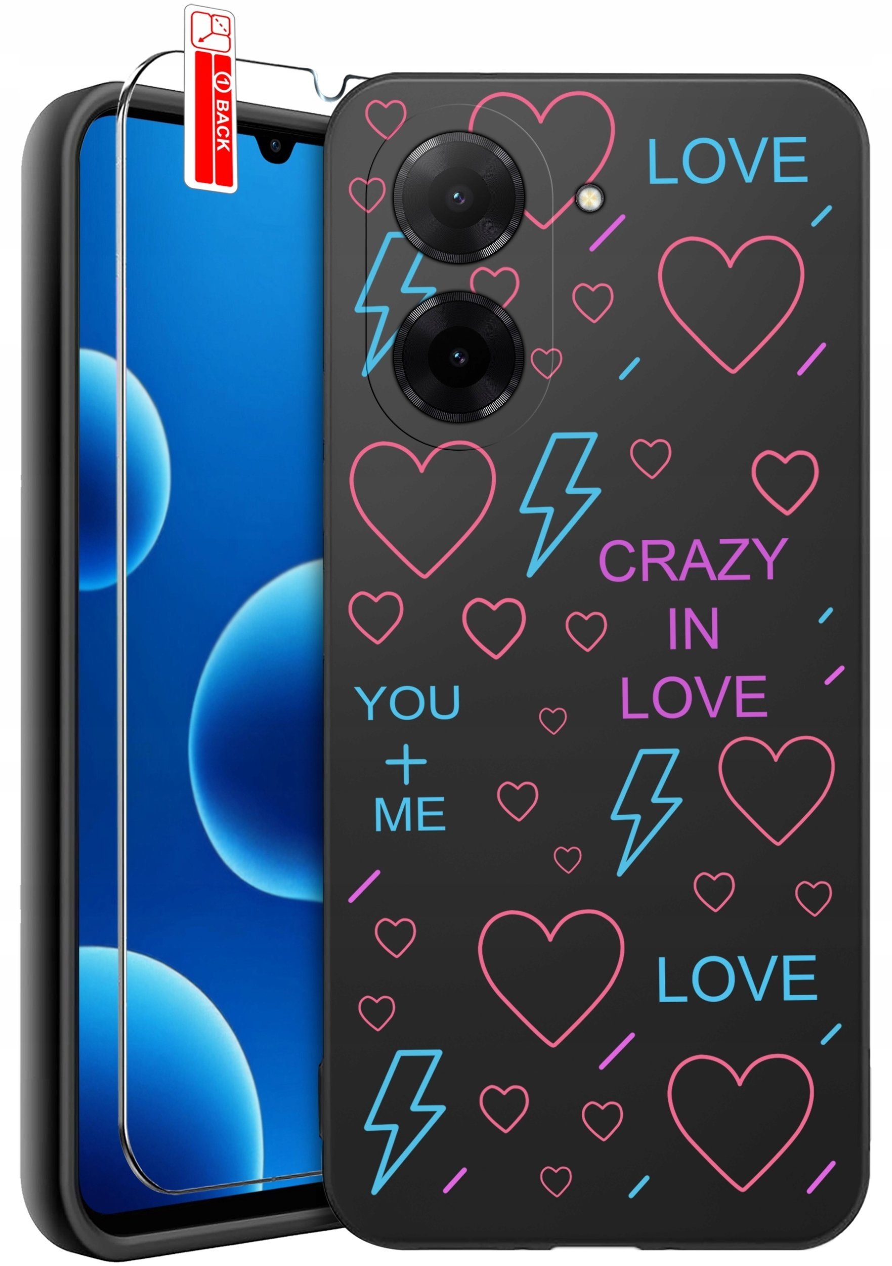 ETUI do Xiaomi Redmi A5 WZORY SILIKONOWE MATT CASE + SZKŁO 9H