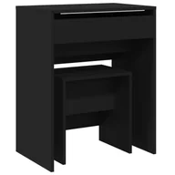 Toaletki - vidaXL Toaletka z taboretem czarna 60x40x113,5 cm - miniaturka - grafika 1