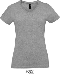 SOLS Koszulka damska Heavy V-Neck 02941 Szary Szary Melanż S - Koszulki i topy damskie - miniaturka - grafika 1