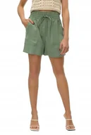 Spodenki damskie - VERO MODA ZIELONE SZORTY Z WIĄZANIEM I KIESZENIAMI NA LATO 34 J9A - miniaturka - grafika 1