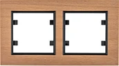 Klawisze i ramki - Ramka podwójna pozioma Hager LUMINA Passion - drewno buk - miniaturka - grafika 1
