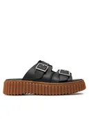 Klapki i japonki damskie - Clarks Klapki Torhill Slide 26176428 Czarny - miniaturka - grafika 1