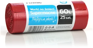 Fido Worki na śmieci Czerwone 60l, 25 sztuk - Worki na śmieci - miniaturka - grafika 1
